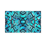 Turquoise Ethnic Aztec Trippy Print Polyester Flag