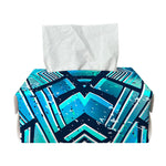 Turquoise Ethnic Aztec Trippy Print Rectangle Tissue Box Cover