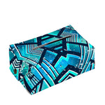 Turquoise Ethnic Aztec Trippy Print Rectangle Tissue Box Cover