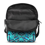 Turquoise Ethnic Aztec Trippy Print Rectangular Crossbody Bag
