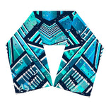Turquoise Ethnic Aztec Trippy Print Scarf
