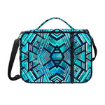 Turquoise Ethnic Aztec Trippy Print Shoulder Strap Bible Bag