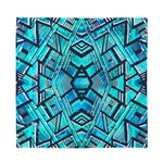 Turquoise Ethnic Aztec Trippy Print Silk Bandana
