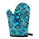 Turquoise Ethnic Aztec Trippy Print Single Oven Mitt