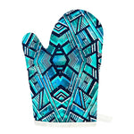 Turquoise Ethnic Aztec Trippy Print Single Oven Mitt