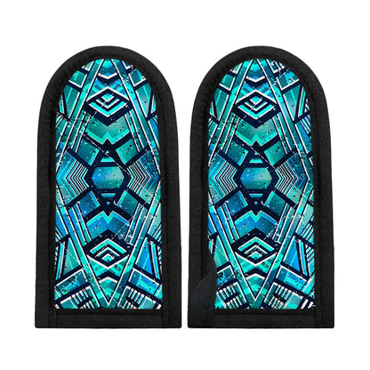 Turquoise Ethnic Aztec Trippy Print Skillet Handle Cover