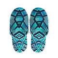 Turquoise Ethnic Aztec Trippy Print Slippers