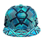 Turquoise Ethnic Aztec Trippy Print Snapback Cap