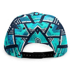 Turquoise Ethnic Aztec Trippy Print Snapback Cap
