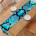 Turquoise Ethnic Aztec Trippy Print Table Runner