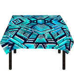 Turquoise Ethnic Aztec Trippy Print Tablecloth
