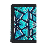 Turquoise Ethnic Aztec Trippy Print Trifold Wallet