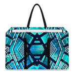 Turquoise Ethnic Aztec Trippy Print Utility Tote Bag