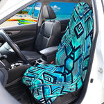 Turquoise Ethnic Aztec Trippy Print Waterproof Car Seat Cover