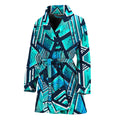 Turquoise Ethnic Aztec Trippy Print Women's Bathrobe