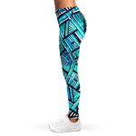 Turquoise Ethnic Aztec Trippy Print Women's Leggings