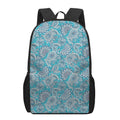 Turquoise Floral Bohemian Pattern Print 17 Inch Backpack