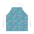 Turquoise Floral Bohemian Pattern Print Adjustable Apron