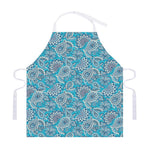 Turquoise Floral Bohemian Pattern Print Adjustable Apron