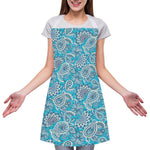 Turquoise Floral Bohemian Pattern Print Adjustable Apron