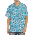 Turquoise Floral Bohemian Pattern Print Aloha Shirt