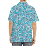 Turquoise Floral Bohemian Pattern Print Aloha Shirt
