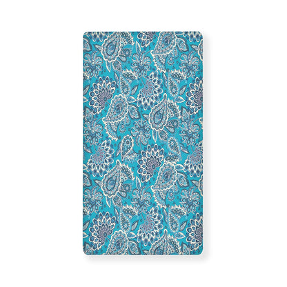 Turquoise Floral Bohemian Pattern Print Baby Crib Sheet