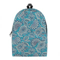 Turquoise Floral Bohemian Pattern Print School Backpack