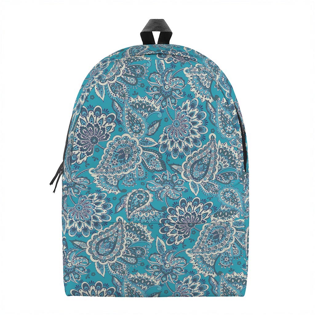 Turquoise Floral Bohemian Pattern Print Backpack