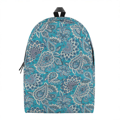 Turquoise Floral Bohemian Pattern Print Backpack