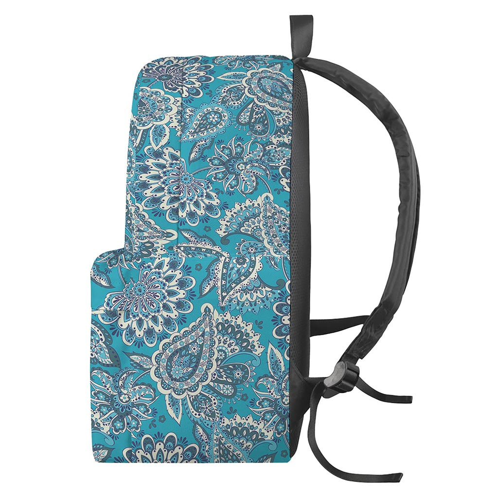 Turquoise Floral Bohemian Pattern Print Backpack