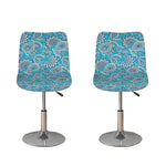 Turquoise Floral Bohemian Pattern Print Bar Stool Covers