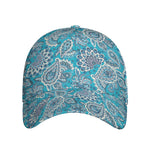Turquoise Floral Bohemian Pattern Print Baseball Cap