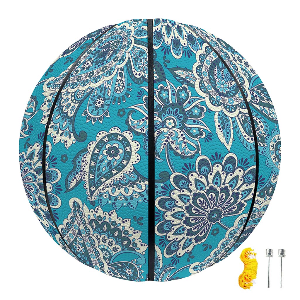 Turquoise Floral Bohemian Pattern Print Basketball