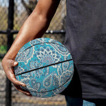 Turquoise Floral Bohemian Pattern Print Basketball