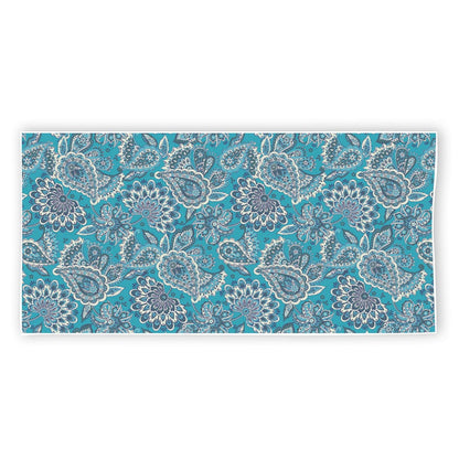 Turquoise Floral Bohemian Pattern Print Beach Towel