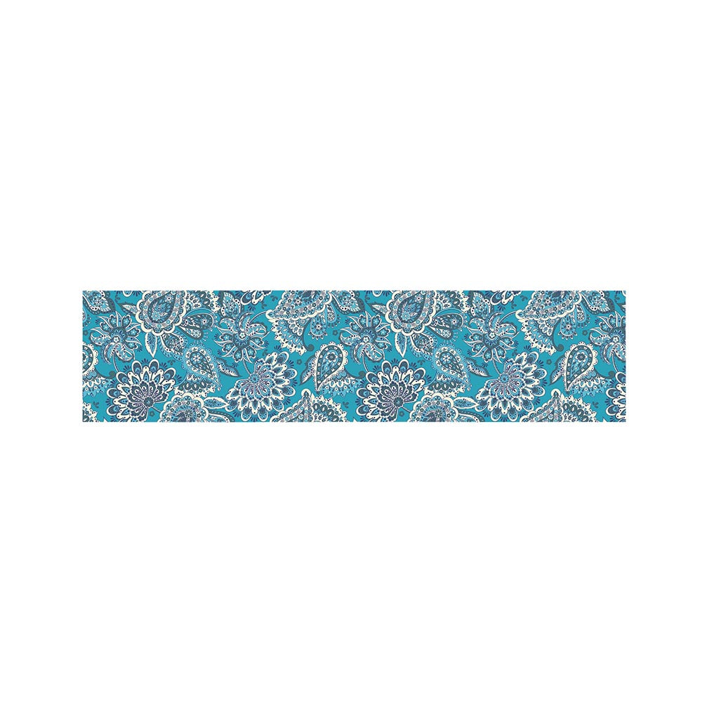 Turquoise Floral Bohemian Pattern Print Bed Runner