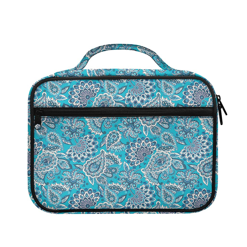 Turquoise Floral Bohemian Pattern Print Briefcase Bible Bag