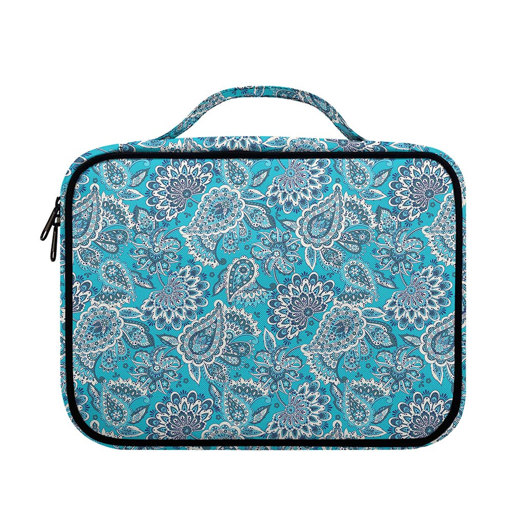 Turquoise Floral Bohemian Pattern Print Briefcase Bible Bag