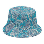 Turquoise Floral Bohemian Pattern Print Bucket Hat