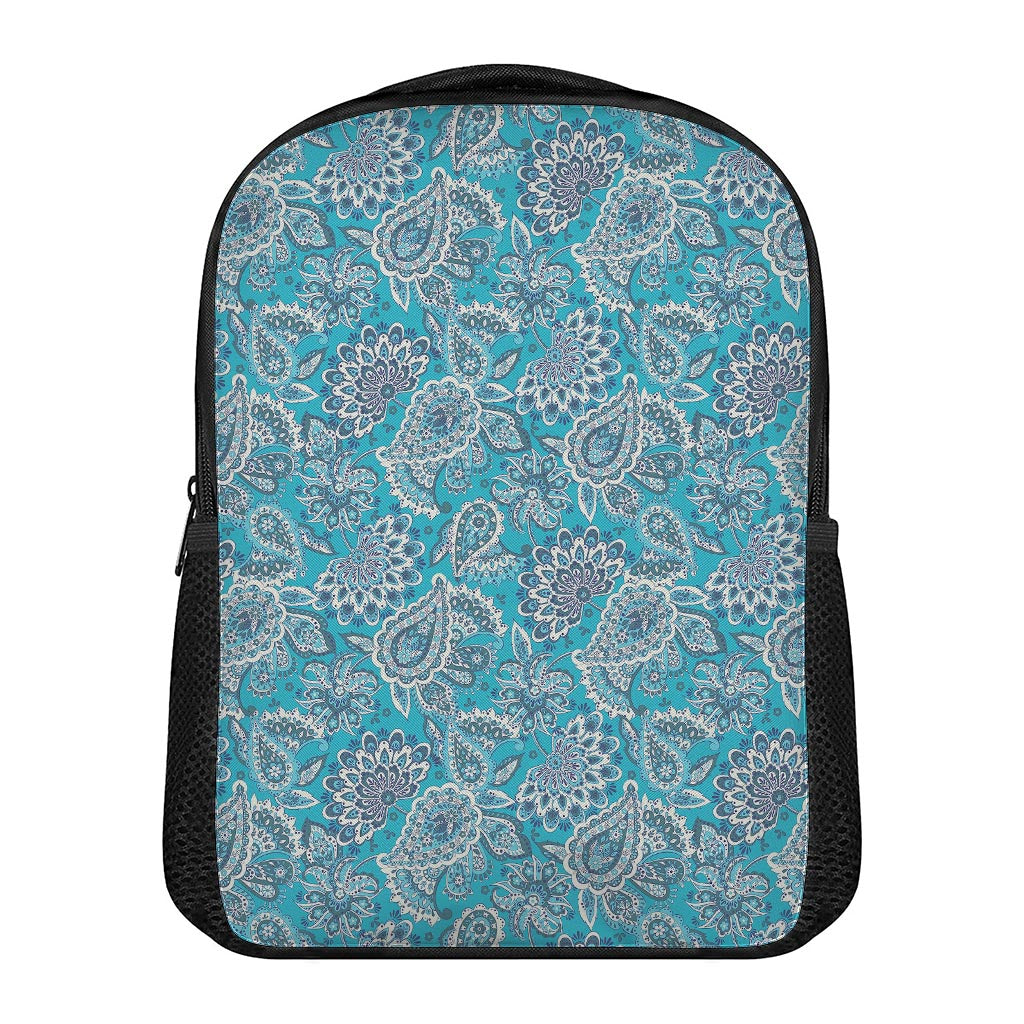 Turquoise Floral Bohemian Pattern Print Casual Backpack