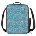 Turquoise Floral Bohemian Pattern Print Crossbody Lunch Bag