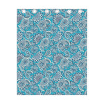 Turquoise Floral Bohemian Pattern Print Curtain