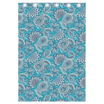 Turquoise Floral Bohemian Pattern Print Curtain