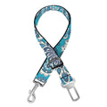 Turquoise Floral Bohemian Pattern Print Dog Seat Belt