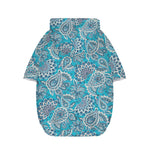 Turquoise Floral Bohemian Pattern Print Dog Zip Up Hoodie