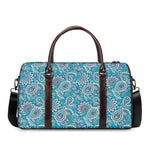 Turquoise Floral Bohemian Pattern Print Duffle Bag