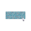 Turquoise Floral Bohemian Pattern Print Extended Mouse Pad
