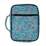 Turquoise Floral Bohemian Pattern Print Front Pocket Bible Bag