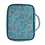 Turquoise Floral Bohemian Pattern Print Front Pocket Bible Bag